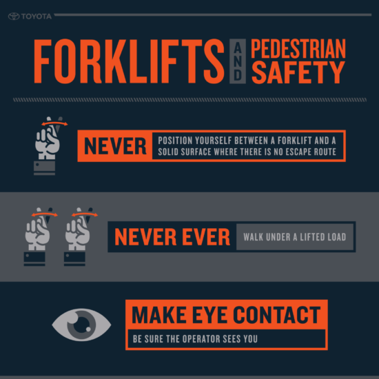 warehouse forklift pedestrian safety infographic