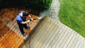 pressure washing deck